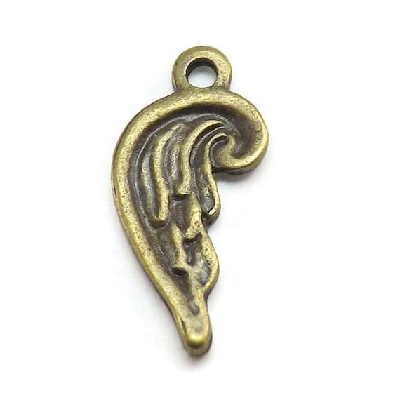 12pcs‎ Angel Wing Charms Bronze Tone Metal, jewelry making supplies - Picture 3 of 6